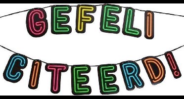 Paper Dreams Slinger Neon Gefeliciteerd! Karton