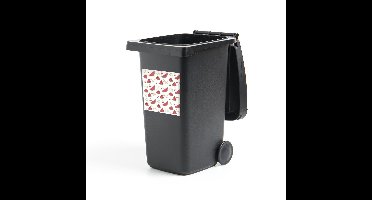 Container sticker Abstract Fruit - CM - Abstracte meloenen en kersen op een witte achtergrond Klikosticker - 40x40 cm - kliko sticker - weerbestendige containersticker