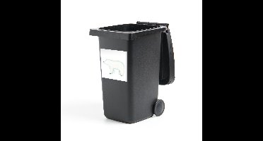 Container sticker Dieren illustraties - Aquarel illustratie van een ijsbeer Klikosticker - 40x40 cm - kliko sticker - weerbestendige containersticker