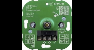 Ehmann 3900x0700 Dimmer (inbouw) Geschikt voor lampen: Spaarlamp, LED-lamp, Halogeenlamp, Gloeilamp