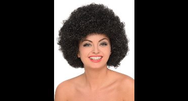 Partychimp - Zwarte volumineuze afro pruik voor volwassenen - Pruiken