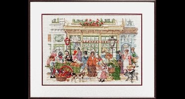 Pako Borduurpakket - telpatroon - Klassiek straattoneel a la Anton Pieck - 235.311 - voorgesorteerd garen -Aida - 60 x 50 cm - DIY kit