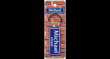 Paper Dreams Sleutelhanger Straatnaam Michael 9 Cm Staal Blauw