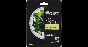 GARNIER - Black Textile Mask with Seaweed Extract Pure Charcoal Skin Natura l s (Black Tissue Mask) 28 g - 28.0g