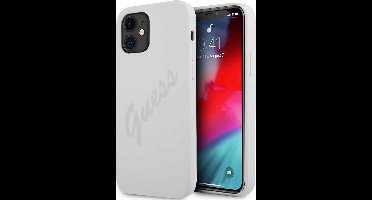 GUESS Silicone Vintage Backcase Hoesje iPhone 12 Mini - Grijs