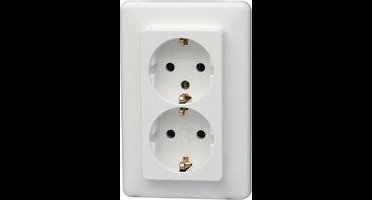 Kopp 912613066 Wandcontactdoos met randaarde Inzetstuk Europa Arctisch-wit, Mat 1 stuk(s)