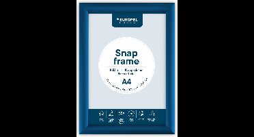 Europel Kliklijst – Posterlijst – A4 – 21 x 29,7 cm – 25mm – Aluminium – Blauw