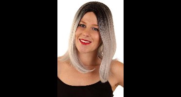 Pruik Yara grijs/zwart