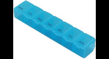 Pillendoos 7 dagen - pillendoosje 7 dagen - soorteer medicijnen doosje - Blauw - pillendoos