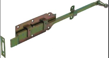 GB Rolstaartschuif met bocht blank verzinkt 600 x 65mm 74494