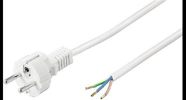 Schuko - Open einde Apparaatsnoer - 3 x 0,75mm2 - 1,5 meter - Wit