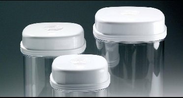 3 eenhandige vooraaddozen : per 3: 0,75 - 1,35 en 2 l