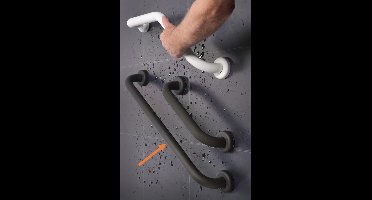 Wandbeugel in staal en antislip : 90 cm - wit