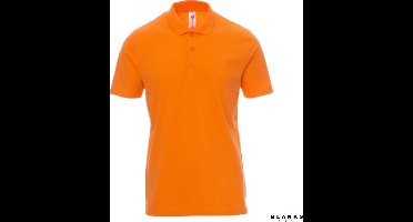Payper Rome: Katoenen Piquet Polo Shirt Heren met Korte Mouwen en Parelmoer Knopen - Oranje - XS