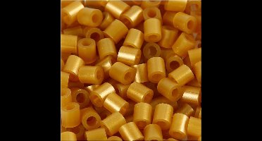 Strijkkralen, afm 5x5 mm, gatgrootte 2,5 mm , goud (32263), 1100 stuk