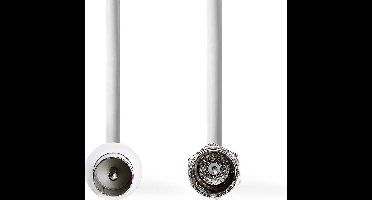 Nedis Satelliet- en Antennekabel - F-Male - IEC (Coax) Male - Vernikkeld - 30 dB - 75 Ohm - Dubbel Afgeschermd - 3.00 m - Rond - PVC - Wit - Envelop