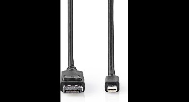 Mini DisplayPort-Kabel - DisplayPort 1.4 - Mini-DisplayPort Male - DisplayPort Male - 48 Gbps - Vernikkeld - 2.00 m - Rond - PVC - Zwart - Blister