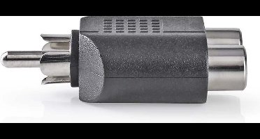 Nedis Subwoofer-Adapter - RCA Male - 2x RCA Female - Vernikkeld - Recht - ABS - Zwart - 10 Stuks - Polybag