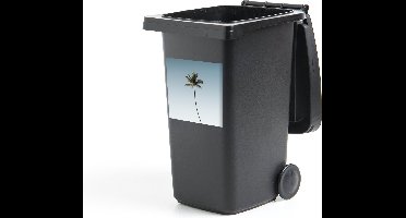 Container sticker Eenzame palmboom blauwe lucht - 40x40 cm - Kliko sticker