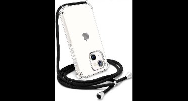 Hoesje Geschikt voor iPhone 13 Mini Hoesje transparant silicone met Koord - Hoesje Geschikt voor iPhone 13 Mini hoesje met koord - Hoesje Geschikt voor iPhone 13 Mini met koord draagkoord TPU backcover - Zwart