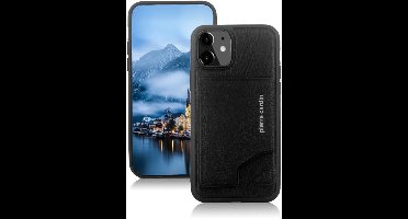 Zwart hoesje van Pierre Cardin - Backcover -iPhone 12 Mini - Echt leder