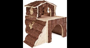 Cavia Huis Trixie - Schorshout 31x29x28 cm - Natural Living Naaldhout