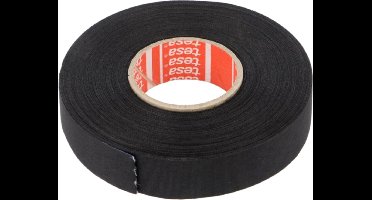 TESA Linnentape PET-wol - 19 mm breed - 260 um dik - Tot 150 graden - 15 meter - zwart