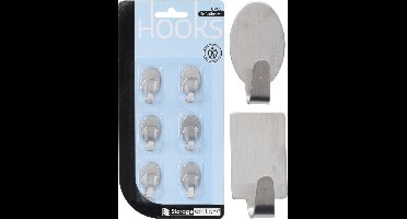 Plakhaakjes RVS 6 stuks op kaart