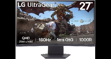 LG UltraGear 27GS60QC-B - QHD Curved Gaming monitor - 180hz - 27 inch