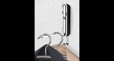 Vouwhaak Premium Sigma, opvouwbare wandhaak voor boren, met antislipbescherming, modern design, kunststof behuizing en stevige metalen haak, 2,5 x 18 x 2,5 cm, zwart
