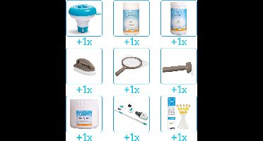 Spa Onderhoudsset - Compleet Onderhoudspakket - bevat Chloor - Scrubpad - Schepnet - Borstel - Stofzuiger - Testrips - Chloordrijver - PH-min en PH-plus (9-delig)