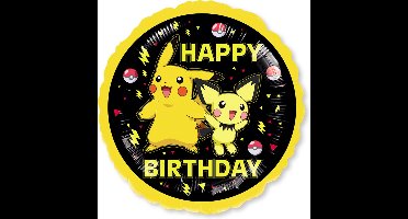 Pokemon - Folie ballon - Helium ballon - Happy Birthday - 43 cm - Leeg - 1 Stuks.