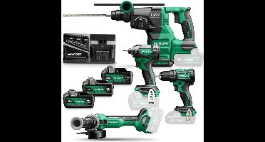 HiKOKI Gereedschap - 9-delige ACCU gereedschapset, accu's en lader KC18DEWHZ