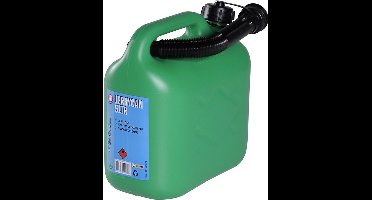 Jerrycan voor brandstof - 5 liter - groen - incl. schenktuit - voor o.a. benzine en diesel