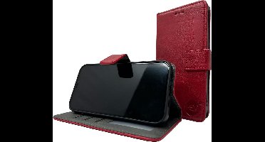 HEM Stylish Book Case (geschikt voor S23 Ultra) Samsung S23 Ultra hoesje met 3 pasjesuitsnedes + fotovakje - Portemonneehoesje - pasjeshouder - Rood