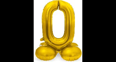 Folat - Cijfer 0 Goud met standaard - 72 cm