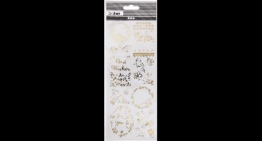 Stickers, vogels, vel 10x24 cm, ca. 17 stuk, goud, 1 vel