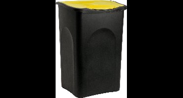 Vuilnisbak 50L - 56x37x39cm - Zwart Geel