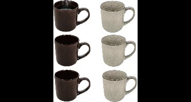 Secret de gourmet Koffiemok - 6x - keramiek - 420 ml - beker