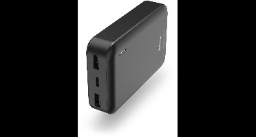 Hama Powerbank - Pocket - 10000mAh - 10W - 2x USB-A, 1x USB-C - Antraciet