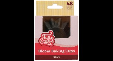 FunCakes Bloom Baking Cups - Duurzaam Gecoat Karton - Zwart - pk/48