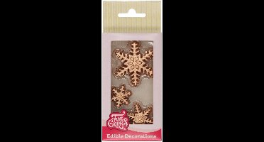 FunCakes Suikerdecoraties - Bronzen Ijskristal Gemengd - Set/12 - Eetbare Taartdecoratie
