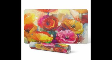 Designer beschermmat voor laptops met abstracte bloemenprint 90x45 cm