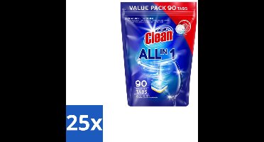 25 x At Home – Vaatwastabletten All-in-1 – Krachtige Reiniging – 90 Tabs - Vaatwastabletten - Vaatwasser - Reiniging - Glans - Kalkaanslag
