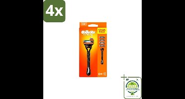 Gillette – Fusion5 – Scheersysteem Houder + 4 Mesjes - Voordeelverpakking - 4 stuks - Scheermes - Scheren