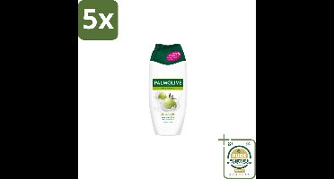 5 x Palmolive Douchecreme Naturals Olijf & Melk 250 ml - Grootverpakking - Douchecrème - Natuurlijke Verzorging - Olijf En Melk - Hydratatie - Droge Huid