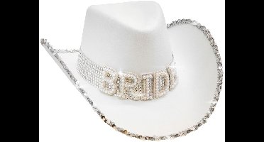 Cowboyhoed Bride met parels