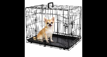 Flamingo Hondenbench S – Opvouwbare Hondenbench Auto – Hondenbench Draadkooi Mezo Zwart – 61x43x50 cm – Ideaal voor Thuis & Onderweg