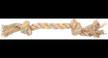 SPEELGOED PUPPY HENNEP LURO KNOOPBEEN 2 KNOPEN BRUIN M 32x5x5CM