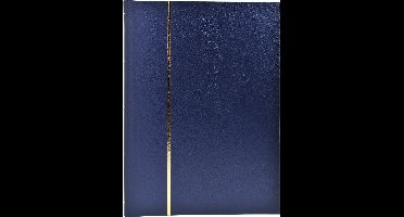 Exacompta Postzegelalbum met kunstlederen omslag- 48 zwarte bladen - 9 banden - 22 ,5x30,5cm - Blauw - 26154E